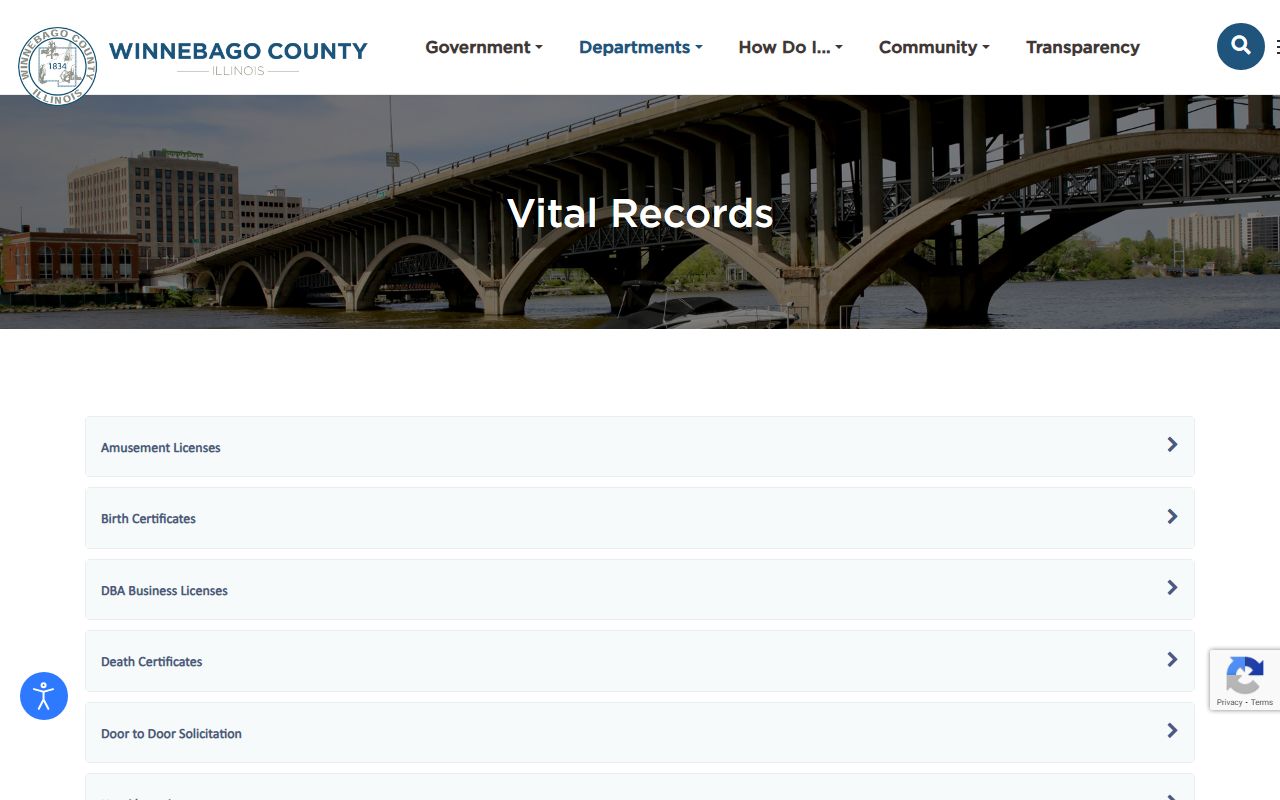 Winnebago County Clerk vital records page for Rockford obituary records
