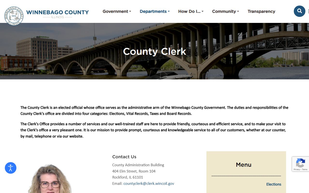 Winnebago County Clerk office page for Rockford obituary services