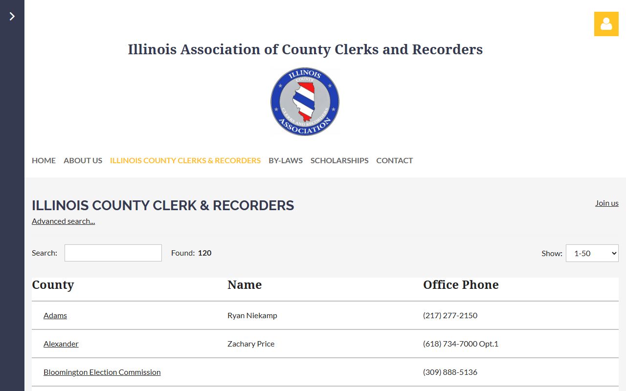 Illinois county clerks directory for obituary records lookup